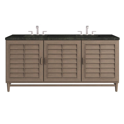 James Martin - Portland 72" Double Vanity, Whitewashed Walnut, w/ 3 CM Phantome Eclos Top - 620-V72-WW-3PHT view 1
