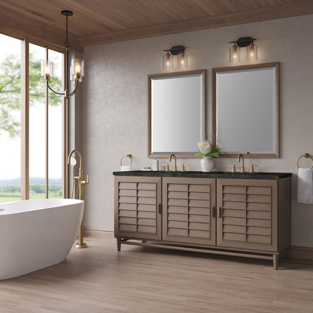 James Martin - Portland 72" Double Vanity, Whitewashed Walnut, w/ 3 CM Phantome Eclos Top - 620-V72-WW-3PHT view 4