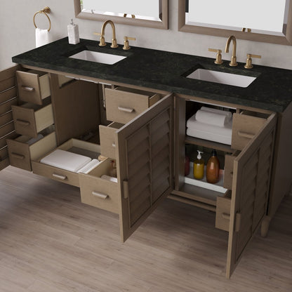 James Martin - Portland 72" Double Vanity, Whitewashed Walnut, w/ 3 CM Phantome Eclos Top - 620-V72-WW-3PHT view 5