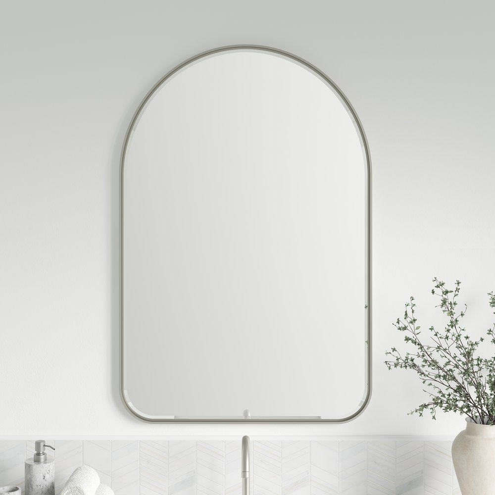 James Martin - Rohe 24" Arched Mirror, Satin Nickel - 715-MA24-SN view 2