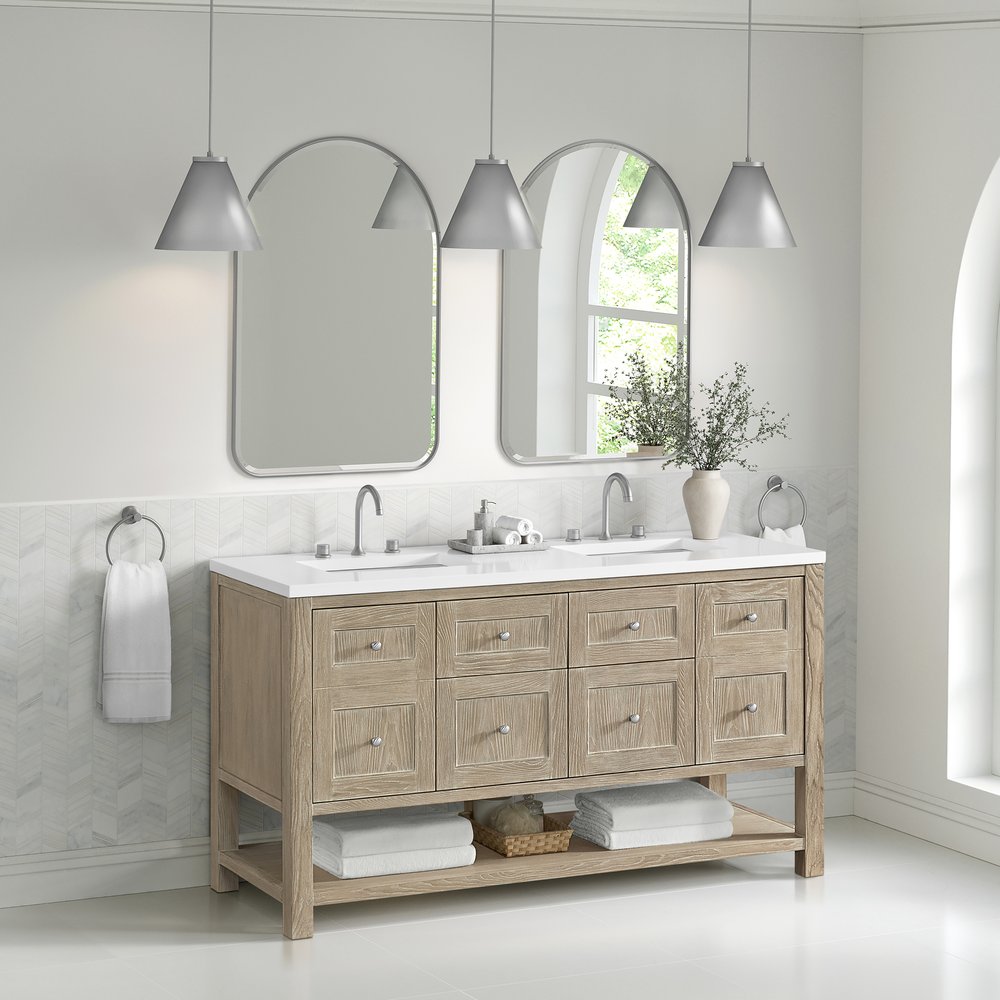 James Martin - Rohe 24" Arched Mirror, Satin Nickel - 715-MA24-SN view 5