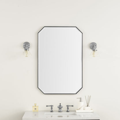 James Martin - Rohe 24" Octagonal Mirror, Satin Nickel - 715-MO24-SN view 2