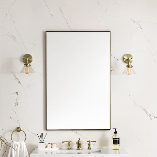 James Martin - Rohe 26" Rectangular Mirror, Champagne Brass - 715-M26-CB view 2