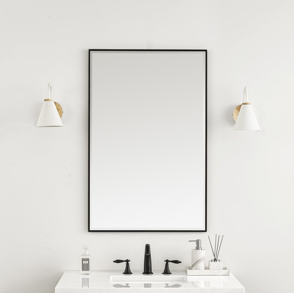 James Martin - Rohe 26" Rectangular Mirror, Matte Black - 715-M26-MB view 4