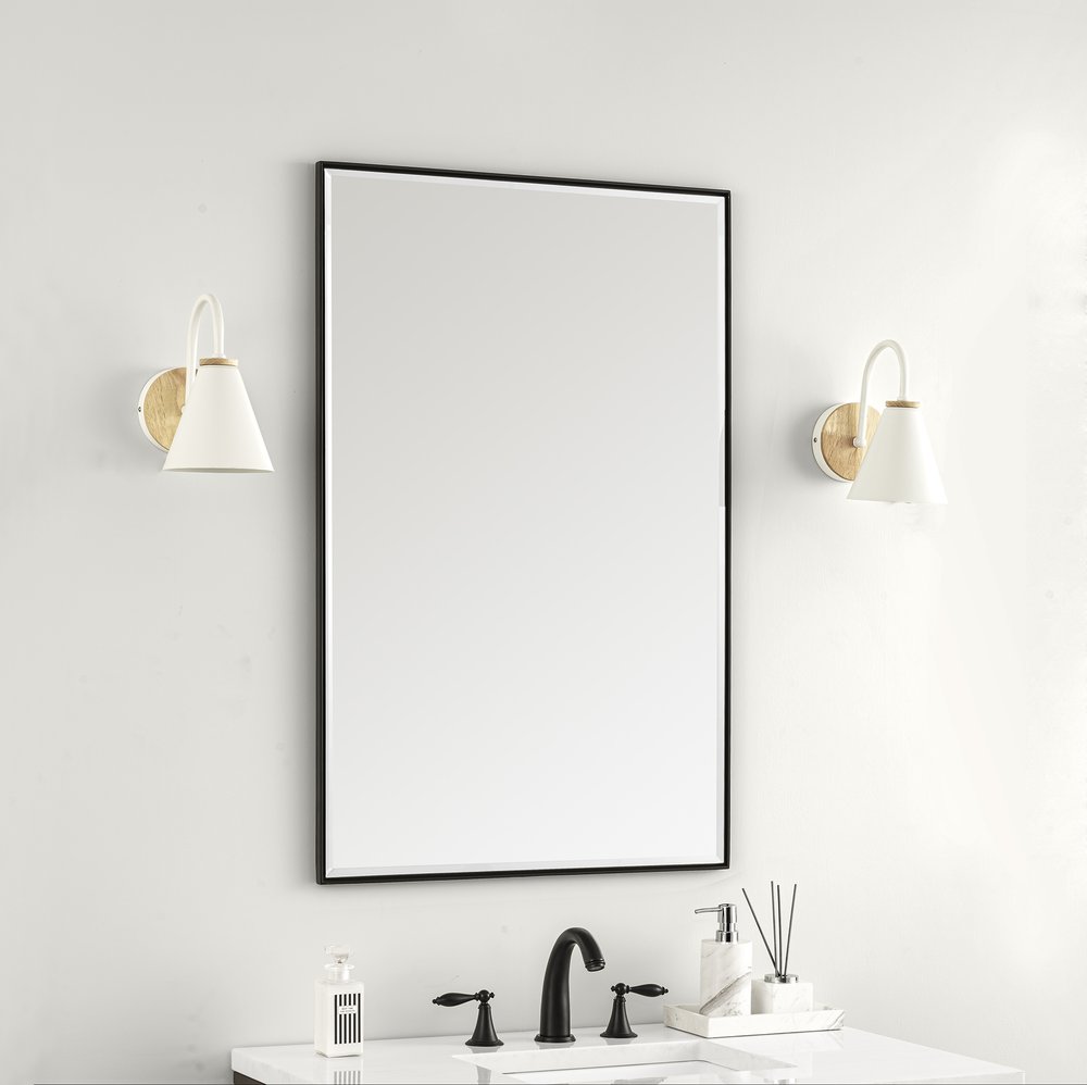 James Martin - Rohe 26" Rectangular Mirror, Matte Black - 715-M26-MB view 6