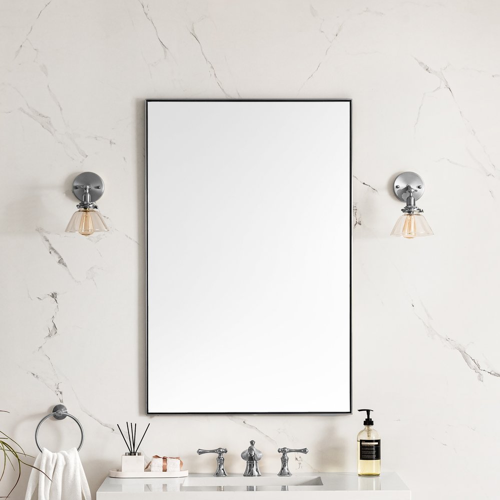 James Martin - Rohe 26" Rectangular Mirror, Satin Nickel - 715-M26-SN view 2