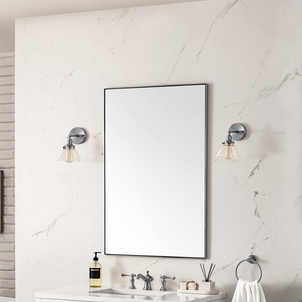 James Martin - Rohe 26" Rectangular Mirror, Satin Nickel - 715-M26-SN view 3
