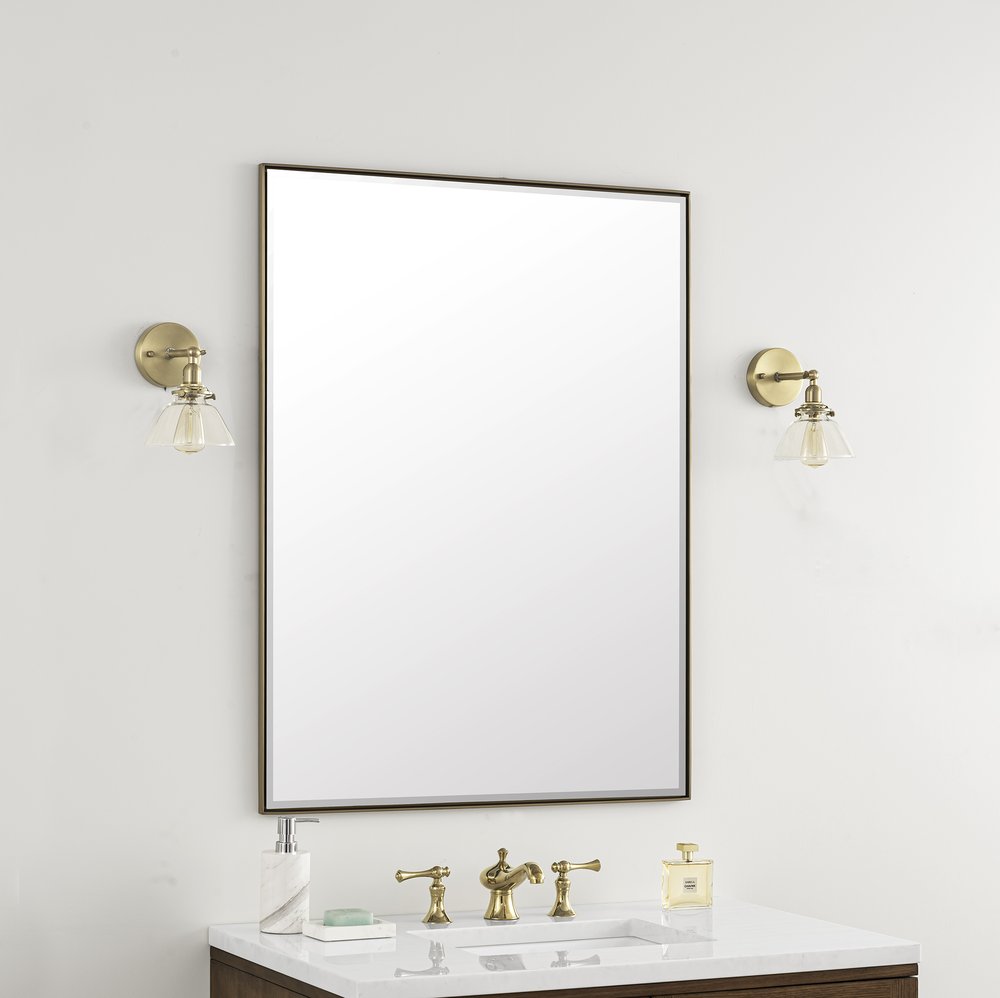 James Martin - Rohe 30" Rectangular Mirror, Champagne Brass - 715-M30-CB view 3
