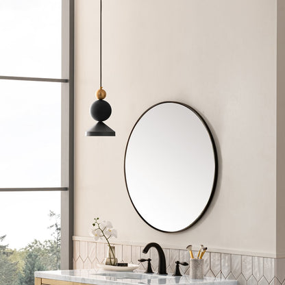 James Martin - Rohe 30" Round Mirror, Matte Black - 715-MR30-MB view 3