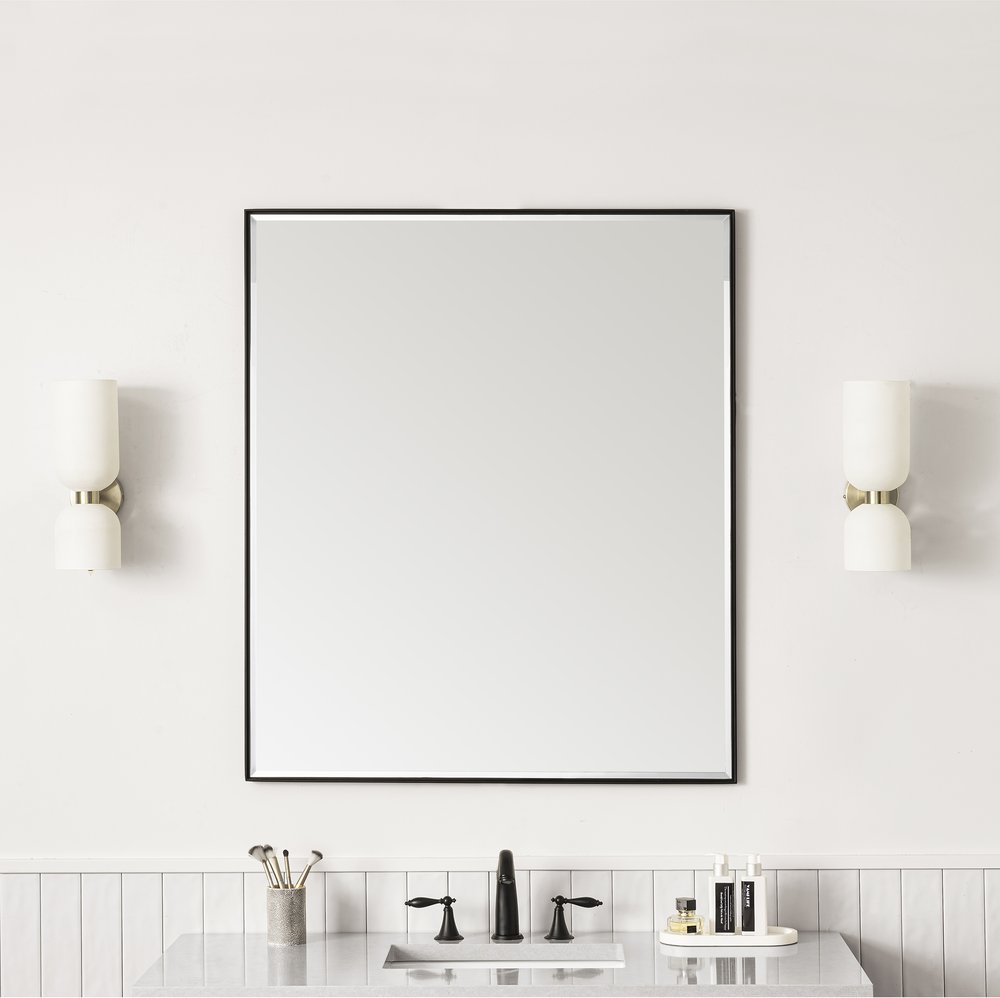 James Martin - Rohe 36" Rectangular Mirror, Matte Black - 715-M36-MB view 2