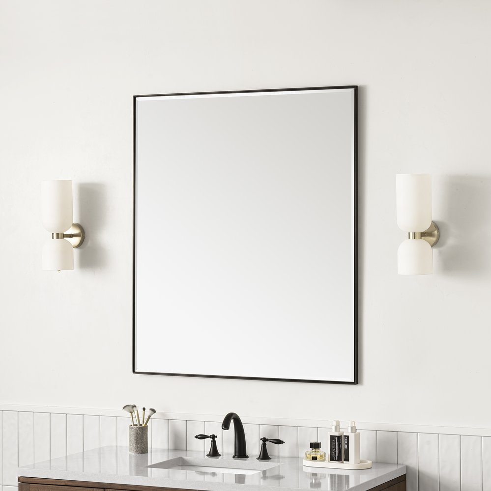 James Martin - Rohe 36" Rectangular Mirror, Matte Black - 715-M36-MB view 3