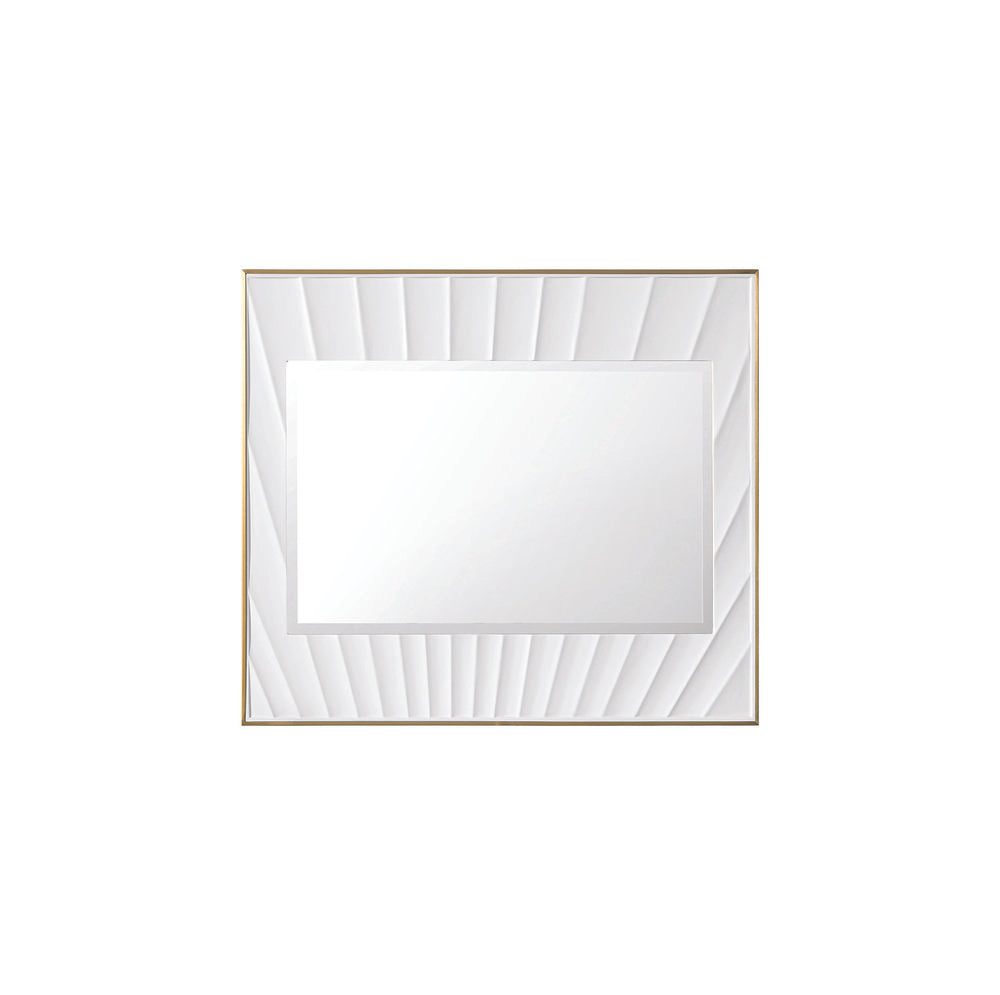 James Martin - Soleil 36" Mirror, Matte White with Gold - 710-M36-MWG view 1