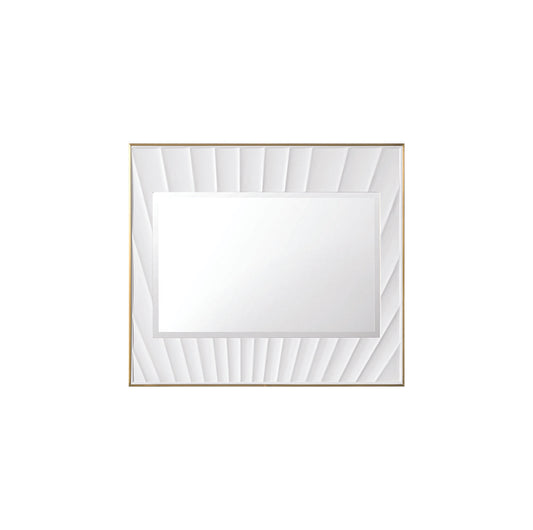 James Martin - Soleil 36" Mirror, Matte White with Gold - 710-M36-MWG view 1