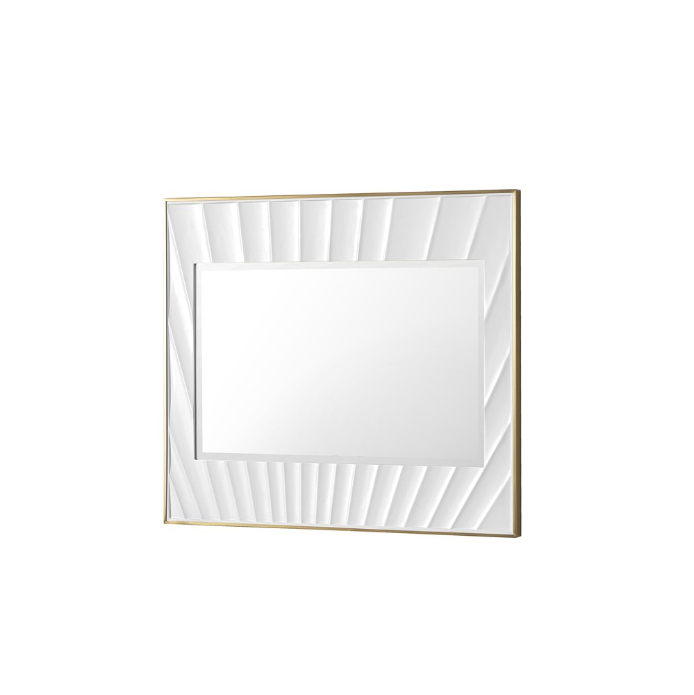 James Martin - Soleil 36" Mirror, Matte White with Gold - 710-M36-MWG view 4