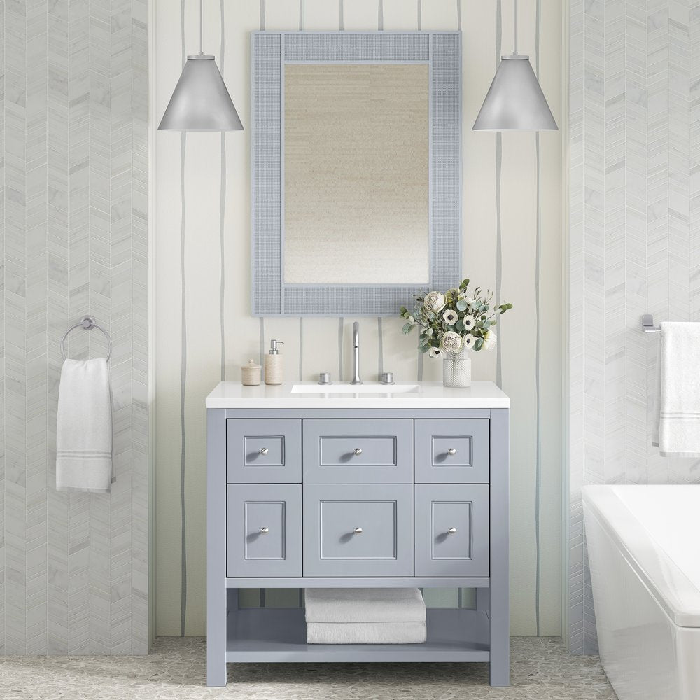 James Martin - Solene 28" Mirror, Serenity Blue - D225-M28-SRB view 2