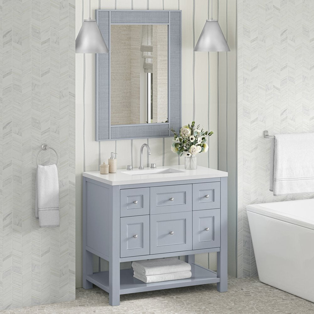 James Martin - Solene 28" Mirror, Serenity Blue - D225-M28-SRB view 3