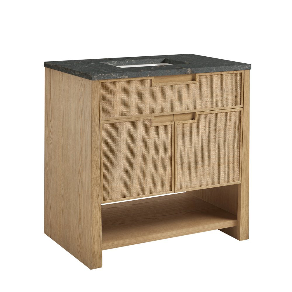 James Martin - Solene 36" Single Vanity, Seaside Oak, w/ 3 CM Parisien Bleu Quartz Top - D225-V36-SSO-3PBL view 10