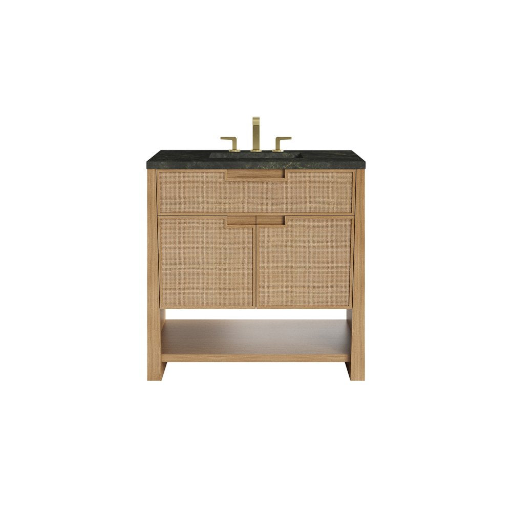 James Martin - Solene 36" Single Vanity, Seaside Oak, w/ 3 CM Phantome Eclos Top - D225-V36-SSO-3PHT view 1