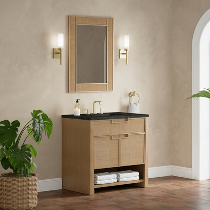 James Martin - Solene 36" Single Vanity, Seaside Oak, w/ 3 CM Phantome Eclos Top - D225-V36-SSO-3PHT view 4