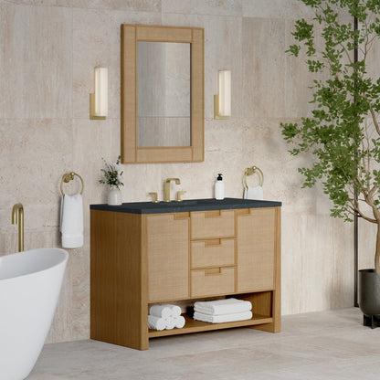 James Martin - Solene 48" Single Vanity, Seaside Oak, w/ 3 CM Charcoal Soapstone Quartz Top - D225-V48-SSO-3CSP view 4