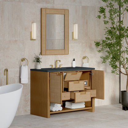 James Martin - Solene 48" Single Vanity, Seaside Oak, w/ 3 CM Charcoal Soapstone Quartz Top - D225-V48-SSO-3CSP view 5