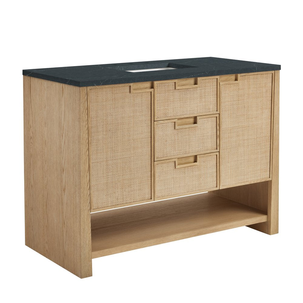 James Martin - Solene 48" Single Vanity, Seaside Oak, w/ 3 CM Charcoal Soapstone Quartz Top - D225-V48-SSO-3CSP view 10