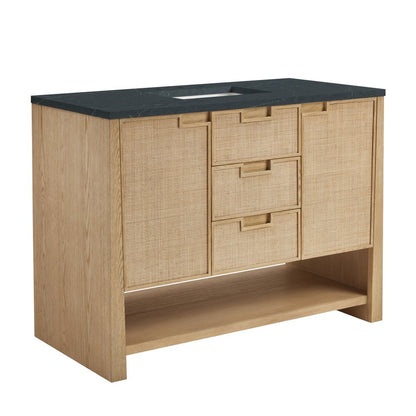 James Martin - Solene 48" Single Vanity, Seaside Oak, w/ 3 CM Charcoal Soapstone Quartz Top - D225-V48-SSO-3CSP view 10