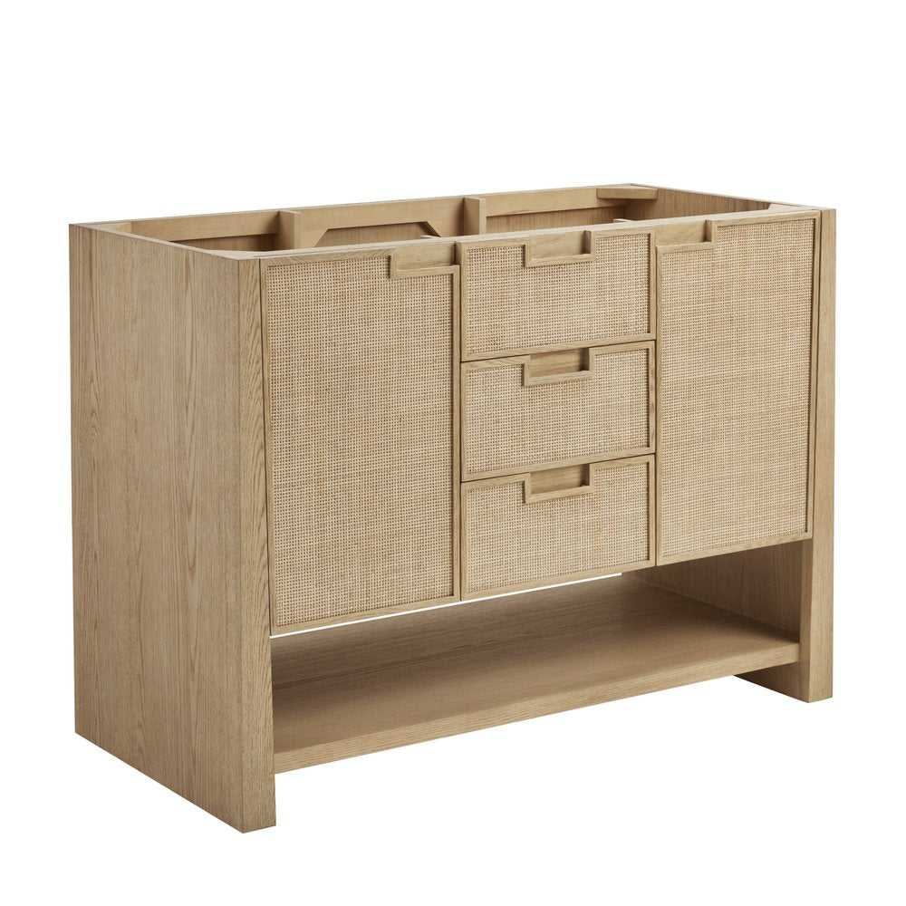 James Martin - Solene 48" Single Vanity, Seaside Oak, w/ 3 CM Lime Delight Quartz Top - D225-V48-SSO-3LDL view 2