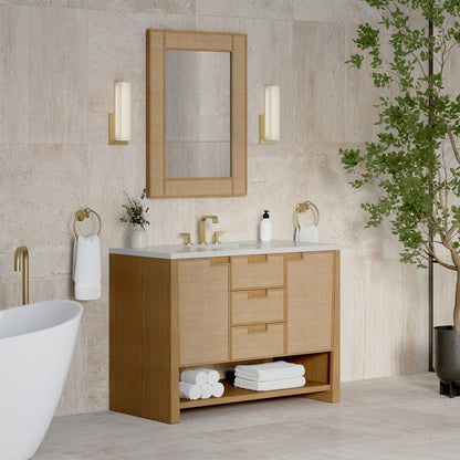 James Martin - Solene 48" Single Vanity, Seaside Oak, w/ 3 CM Lime Delight Quartz Top - D225-V48-SSO-3LDL view 4