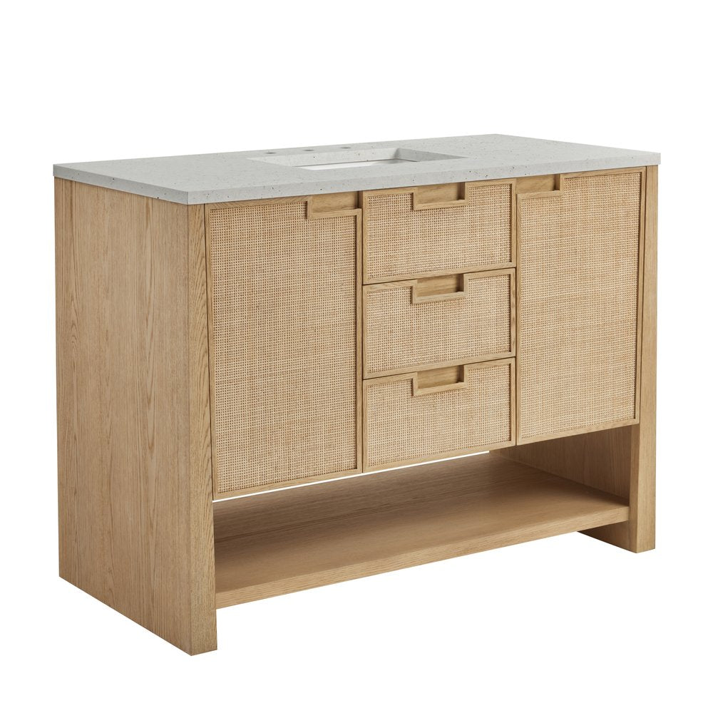 James Martin - Solene 48" Single Vanity, Seaside Oak, w/ 3 CM Lime Delight Quartz Top - D225-V48-SSO-3LDL view 10