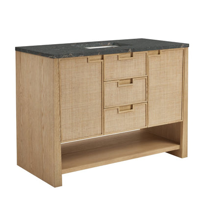 James Martin - Solene 48" Single Vanity, Seaside Oak, w/ 3 CM Parisien Bleu Quartz Top - D225-V48-SSO-3PBL view 10