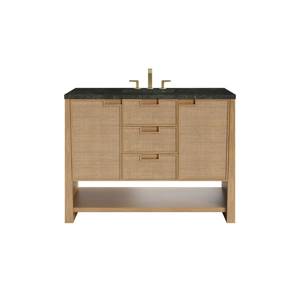 James Martin - Solene 48" Single Vanity, Seaside Oak, w/ 3 CM Phantome Eclos Top - D225-V48-SSO-3PHT view 1
