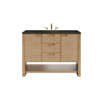James Martin - Solene 48" Single Vanity, Seaside Oak, w/ 3 CM Phantome Eclos Top - D225-V48-SSO-3PHT view 1