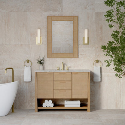 James Martin - Solene 48" Single Vanity, Seaside Oak, w/ 3 CM Victorian Silver Quartz Top - D225-V48-SSO-3VSL view 3