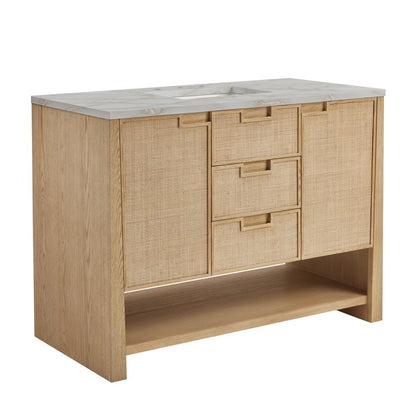 James Martin - Solene 48" Single Vanity, Seaside Oak, w/ 3 CM Victorian Silver Quartz Top - D225-V48-SSO-3VSL view 10