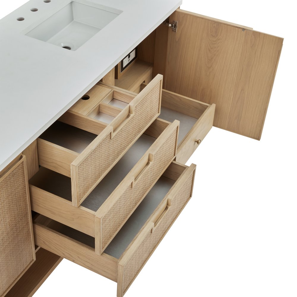 James Martin - Solene 72" Double Vanity, Seaside Oak - D225-V72-SSO view 9