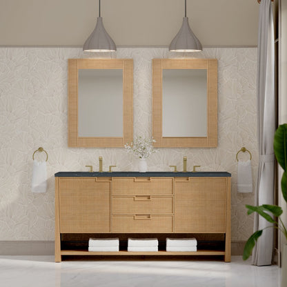 James Martin - Solene 72" Double Vanity, Seaside Oak, w/ 3 CM Charcoal Soapstone Quartz Top - D225-V72-SSO-3CSP view 3