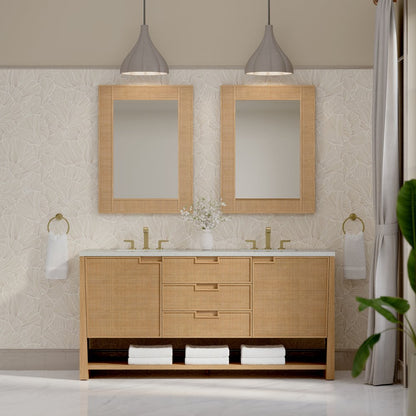 James Martin - Solene 72" Double Vanity, Seaside Oak, w/ 3 CM Lime Delight Quartz Top - D225-V72-SSO-3LDL view 3