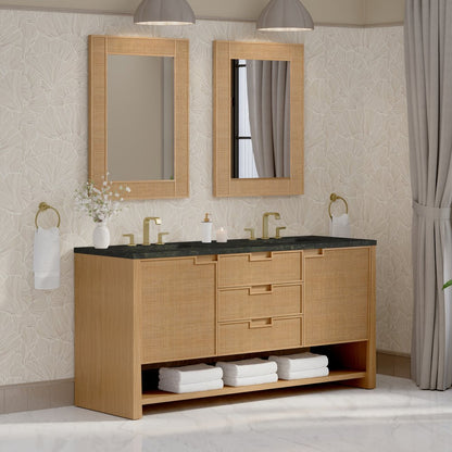 James Martin - Solene 72" Double Vanity, Seaside Oak, w/ 3 CM Phantome Eclos Top - D225-V72-SSO-3PHT view 4