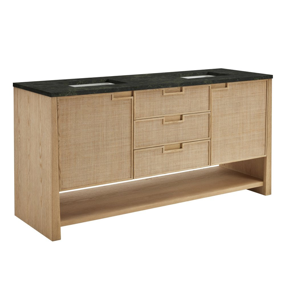 James Martin - Solene 72" Double Vanity, Seaside Oak, w/ 3 CM Phantome Eclos Top - D225-V72-SSO-3PHT view 10