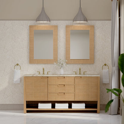 James Martin - Solene 72" Double Vanity, Seaside Oak, w/ 3 CM Tajnar Eclos Top - D225-V72-SSO-3TJR view 3