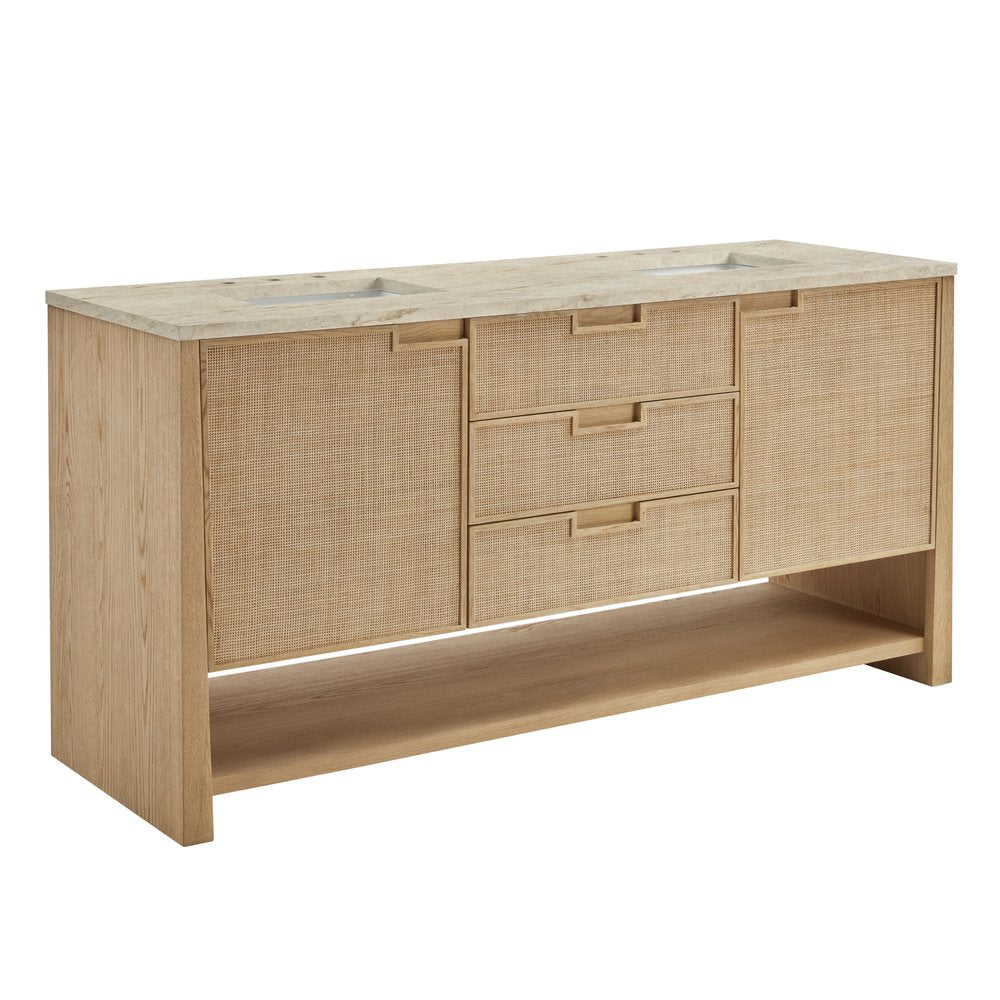 James Martin - Solene 72" Double Vanity, Seaside Oak, w/ 3 CM Tajnar Eclos Top - D225-V72-SSO-3TJR view 9