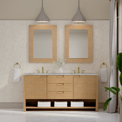 James Martin - Solene 72" Double Vanity, Seaside Oak, w/ 3 CM Victorian Silver Silestone Top w/ FreePower Wireless Charger - D225-V72-SSO-FVSL view 3