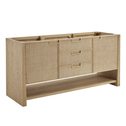 James Martin - Solene 72" Double Vanity, Seaside Oak, w/ 3 CM White Zeus Quartz Top - D225-V72-SSO-3WZ view 2
