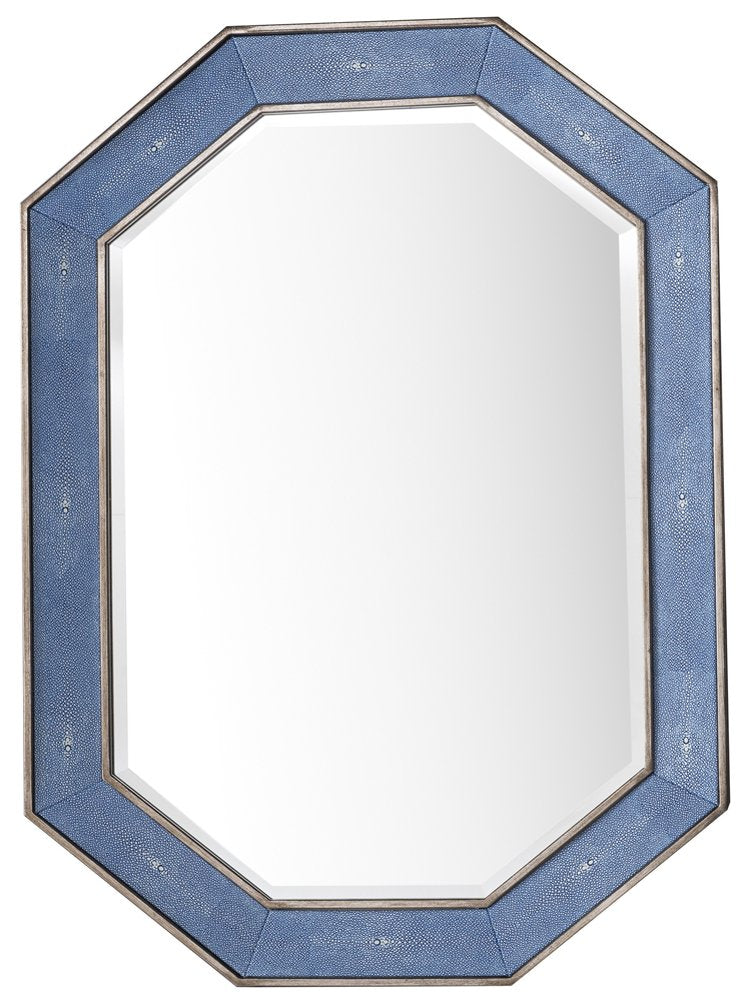 James Martin - Tangent 30" Mirror, Silver w/ Delft Blue - 963-M30-SL-DB view 1