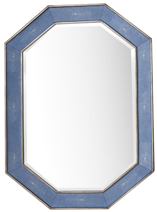 James Martin - Tangent 30" Mirror, Silver w/ Delft Blue - 963-M30-SL-DB view 1