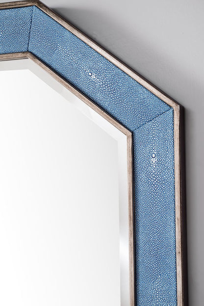 James Martin - Tangent 30" Mirror, Silver w/ Delft Blue - 963-M30-SL-DB view 3