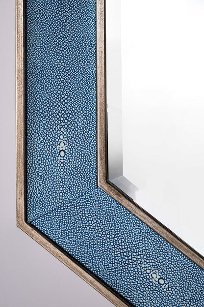 James Martin - Tangent 30" Mirror, Silver w/ Delft Blue - 963-M30-SL-DB view 4