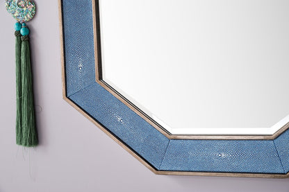 James Martin - Tangent 30" Mirror, Silver w/ Delft Blue - 963-M30-SL-DB view 5