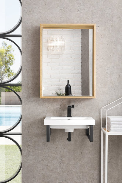 James Martin - Two Boston 15.25" Wall Brackets, Matte Black w/ 20" White Glossy Composite Stone Top - 055BK16MBK20WG2 view 2